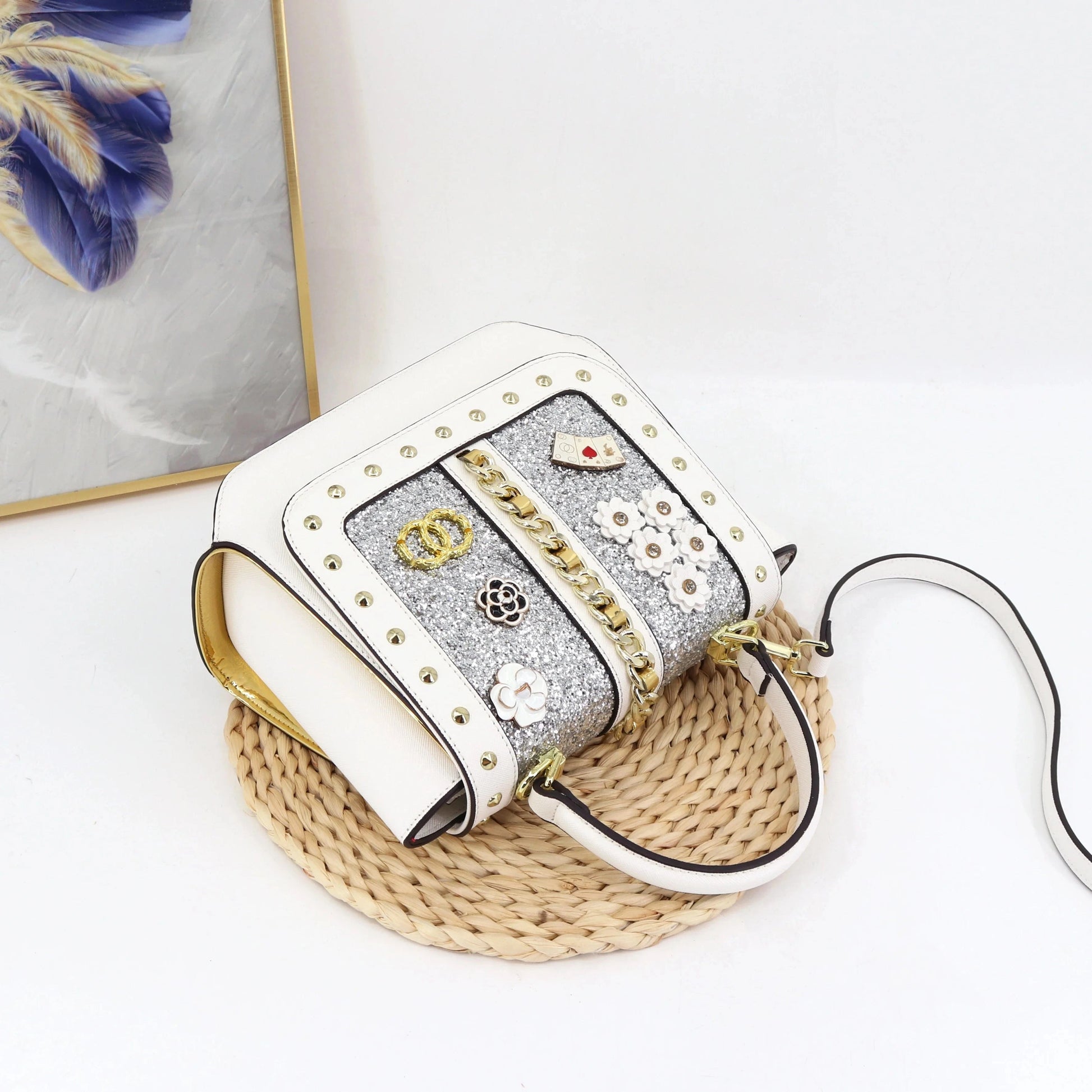 2024 Top selling Diamonds ladies bag designer handbag for women quality female bags luxury single shoulder bags factory 24cm