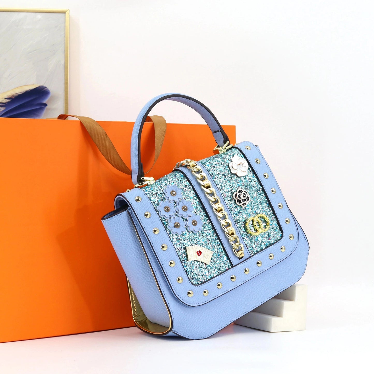 2024 Top selling Diamonds ladies bag designer handbag for women quality female bags luxury single shoulder bags factory 24cm