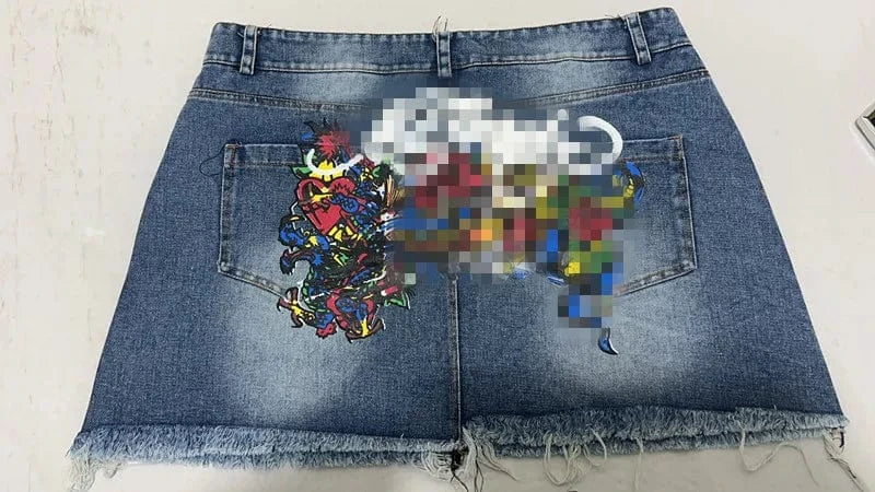 2024 trendy boutique designer digital print fashion t shirt and skirt 2 piece set for women