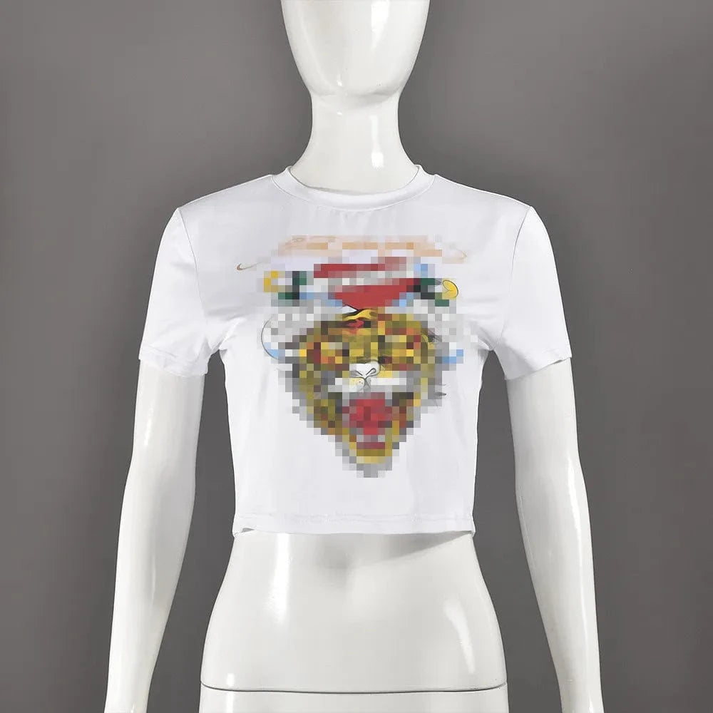 2024 trendy boutique designer digital print fashion t shirt and skirt 2 piece set for women