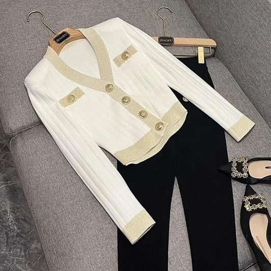 2024 Vintage New Spring Autumn Casual Women Knitting Single-breasted Long Sleeve Sweatershirts Cardigan