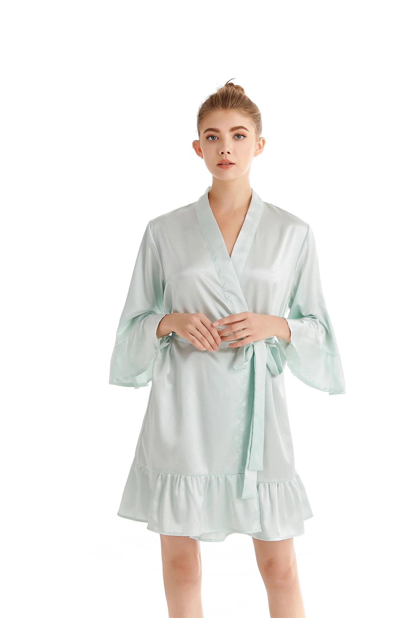 2024 wedding party silk satin cardigan robe bridal gown bridesmaid robe wholesale