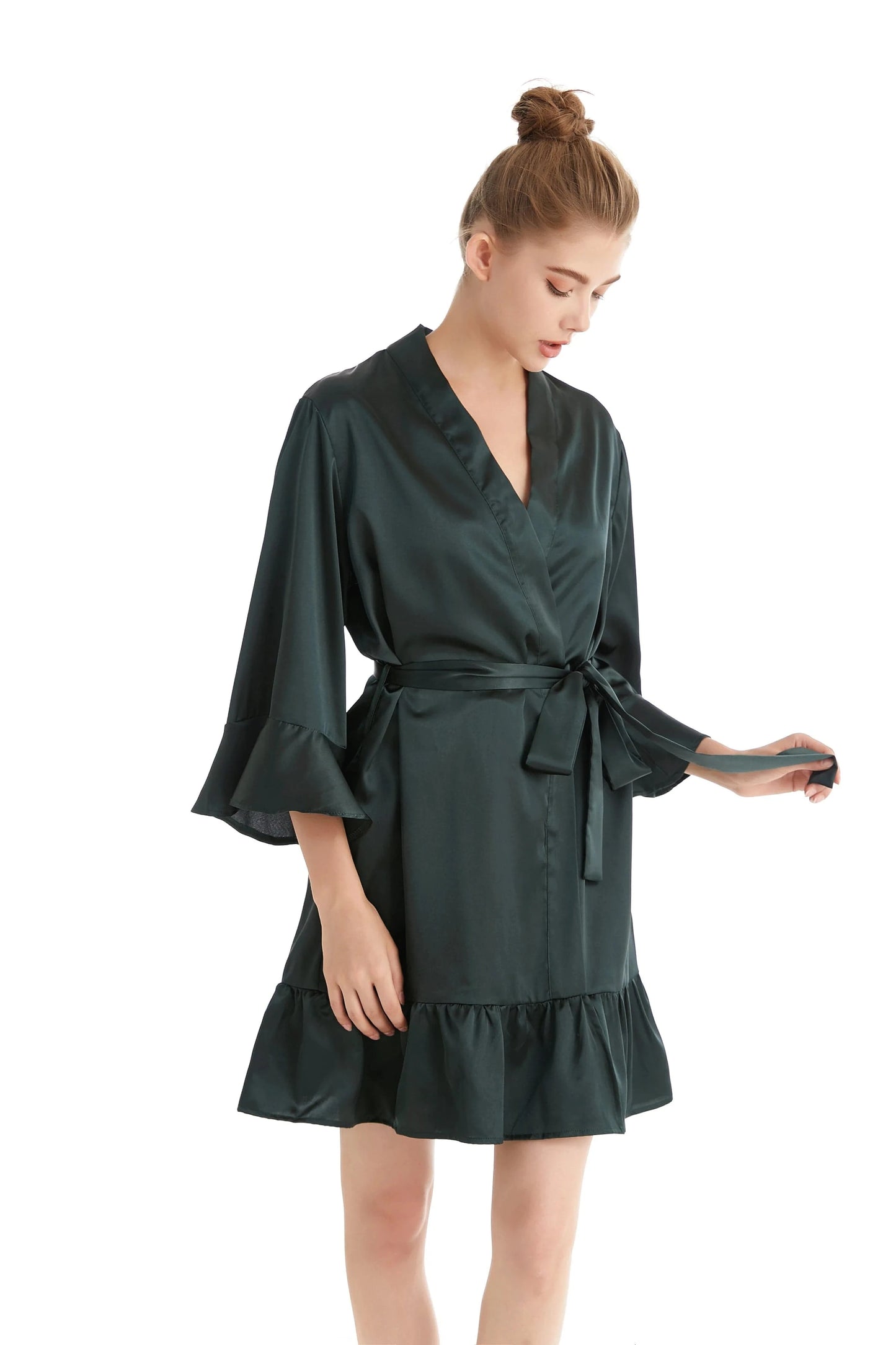 2024 wedding party silk satin cardigan robe bridal gown bridesmaid robe wholesale