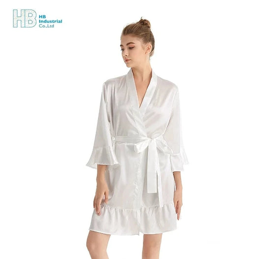 2024 wedding party silk satin cardigan robe bridal gown bridesmaid robe wholesale