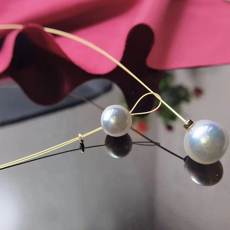 2024 Wholesale womens hand made 14K gold filled real freshwater pearl 10-11mm torque necklace jewelry