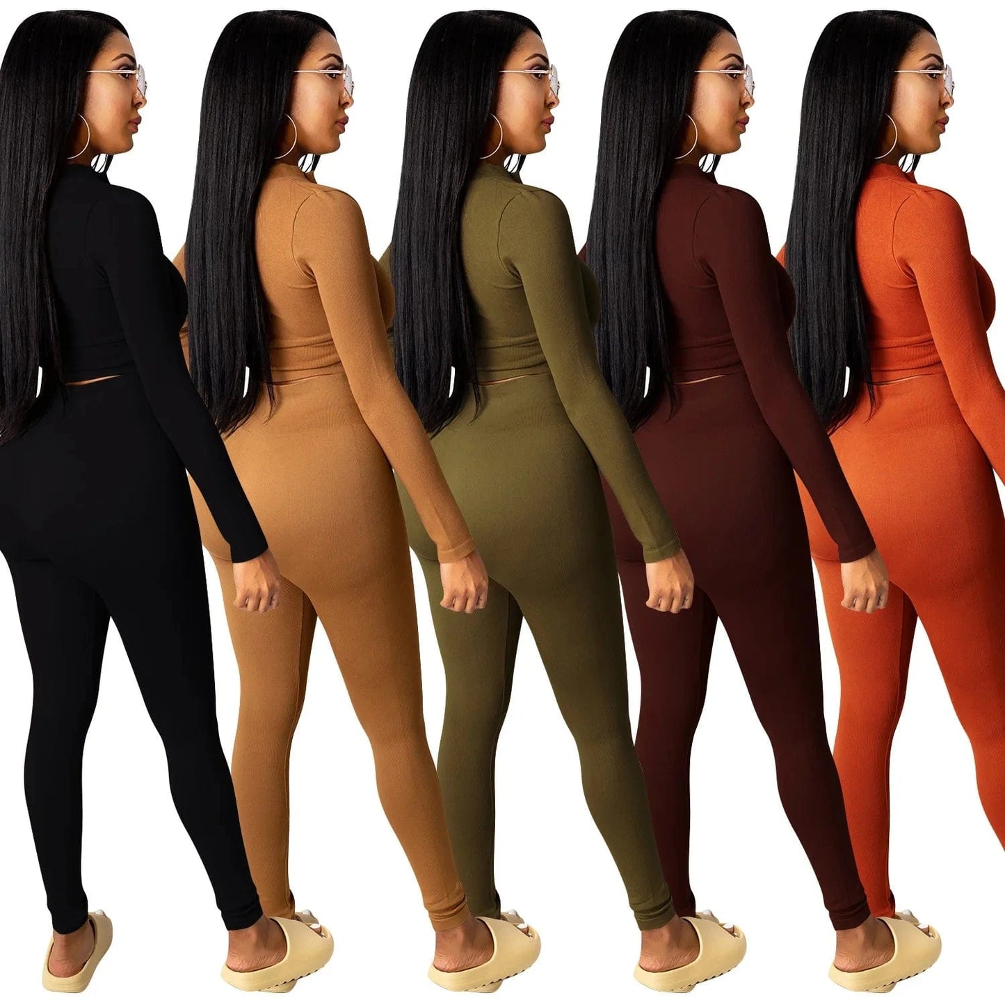 2024 Wholesaler New Fall Women Casual Solid Color 2 Piece Pants Set Sweat Suits Outfit Women Two Piece Tracksuit Set