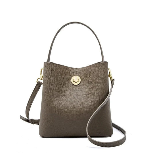 2024 winter autumn style unique brand genuine leather crossbody messenger shoulder bucket bags purse leather women handbags