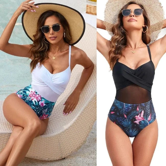 2024 Women one piece swimsuit mesh patchwork wear swimsuit High quality swimsuit