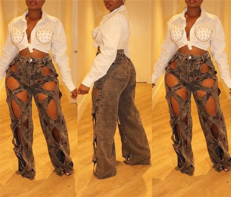 2024 Women Rhinestone Pocket Button up Shirts for Women Long Sleeve Shirts and Blouses Woman