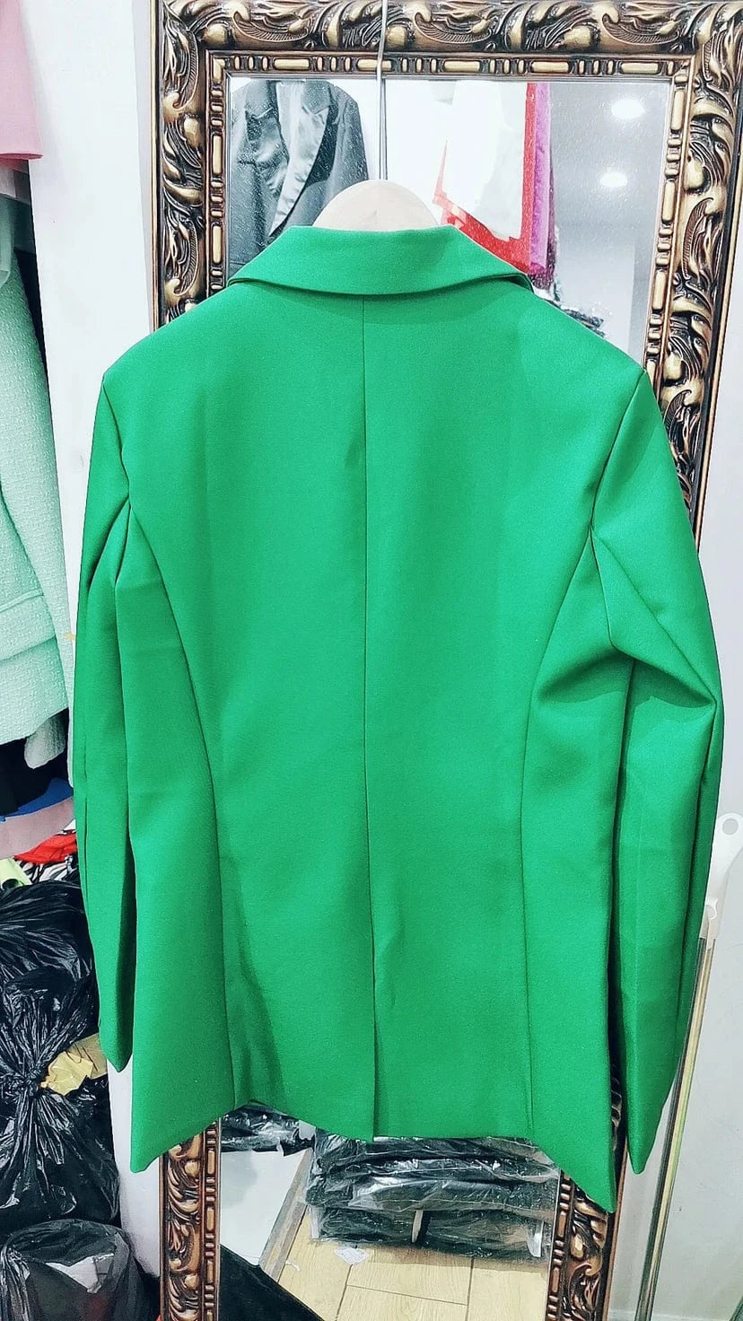 2024 Women's Suit Set Pocket Decorate Blazer Suit Elegant Office Lady 2 Piece Set Long Sleeve Blazer And Pants  Outfits