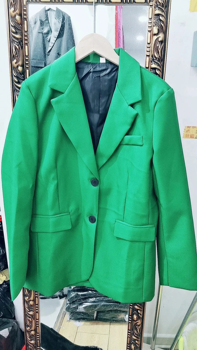 2024 Women's Suit Set Pocket Decorate Blazer Suit Elegant Office Lady 2 Piece Set Long Sleeve Blazer And Pants  Outfits