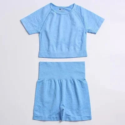 2024 Women Sportswear Seamless Yoga Suit 5 Piece Workout Sport Bra High Waist Shorts Leggings Yoga Sets For Woman