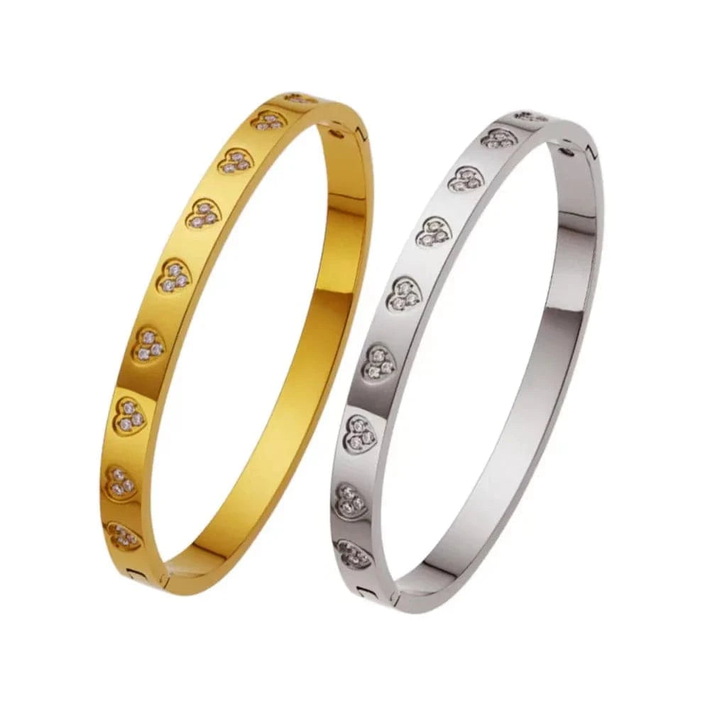 2024 Zircon of heart Bracelet Titanium Steel Designer Bangles Handmade Chic Elegant Statement Jewelry Gifts For Women Ladies