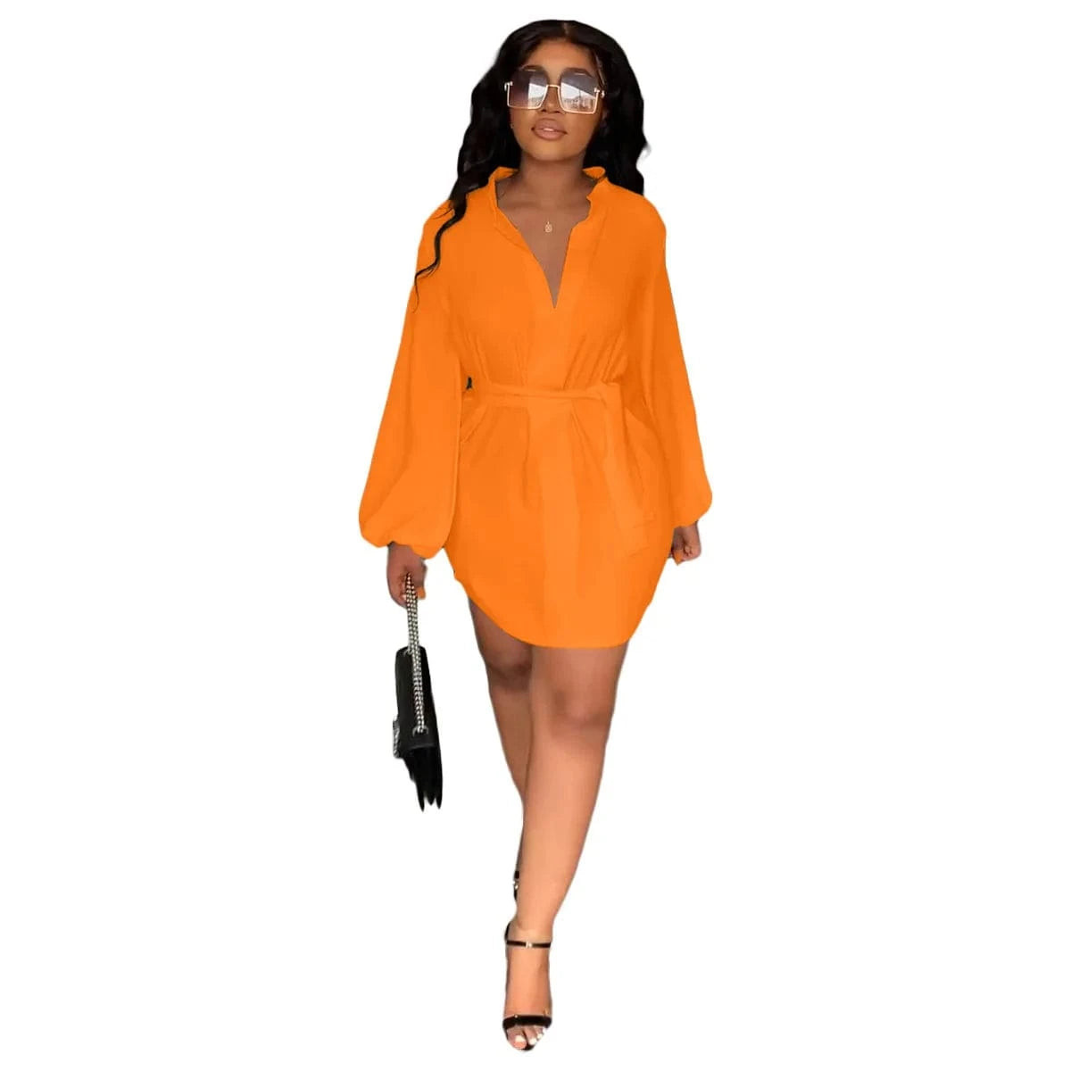 2025 new arrivals long sleeve oversized shirt dress chic loose robe dress women fall fashion casual midi dress with belt