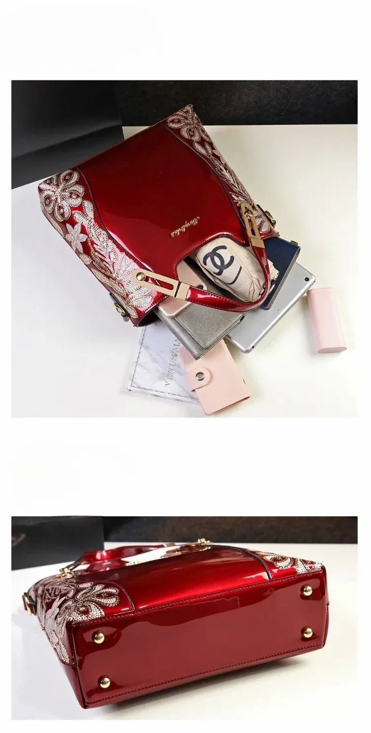 2025 New Fashion Patent Leather Handbag Shoulder Cross - body Handbags for Women Sac À Main Femme - SN Wigs & More