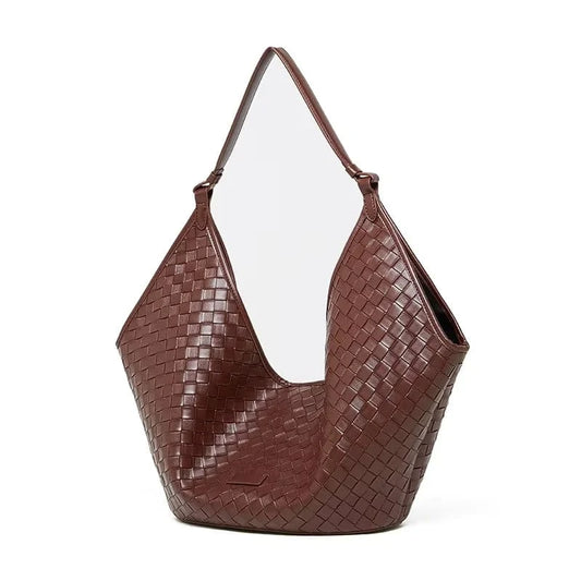 2025 New Luxury Women's Genuine Leather Basket Bags Handbags China Wholesale Weaving Grain Cowhide Women's Shoulder Bag