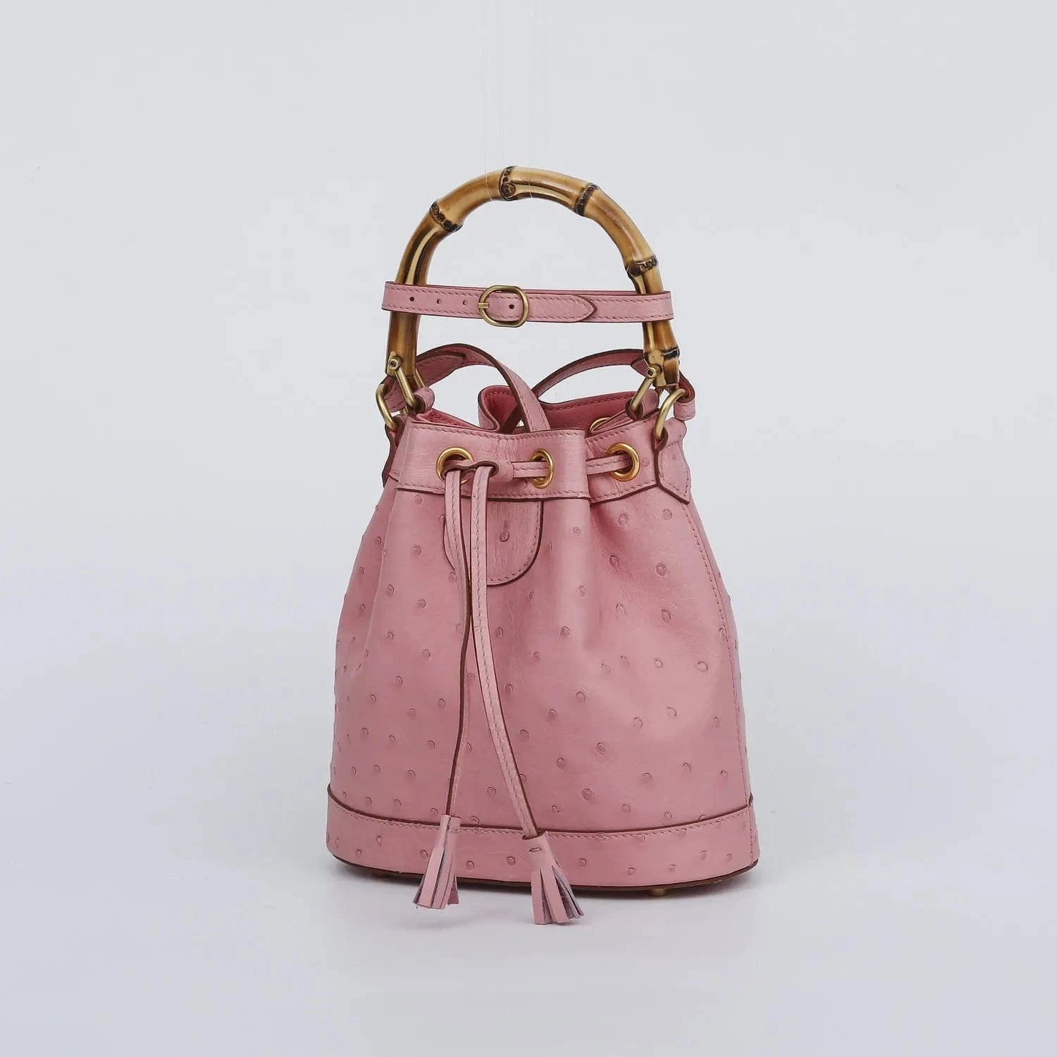 2025 New Ostrich Leather Women's Top-handle Bags Fashion Genuine Leather Lady Bucket Bag Luxury Shoulder Crossbody Bag