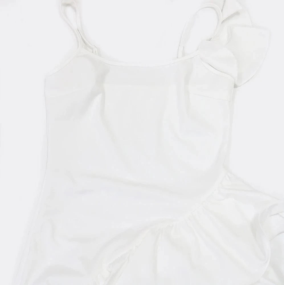 2025 Summer Women Sexy Dress Bodycon Sleeveless Asymmetrical Tierred Ruffles Party Dresses Spaghetti Strap Birthday Vestidos