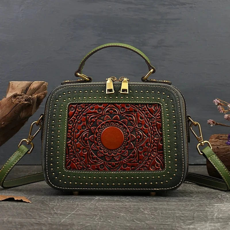 22*10*17cm / Green High Quality Genuine Leather Bag Large Capacity Luxury Handbags Fashion Shoulder Bag For Women