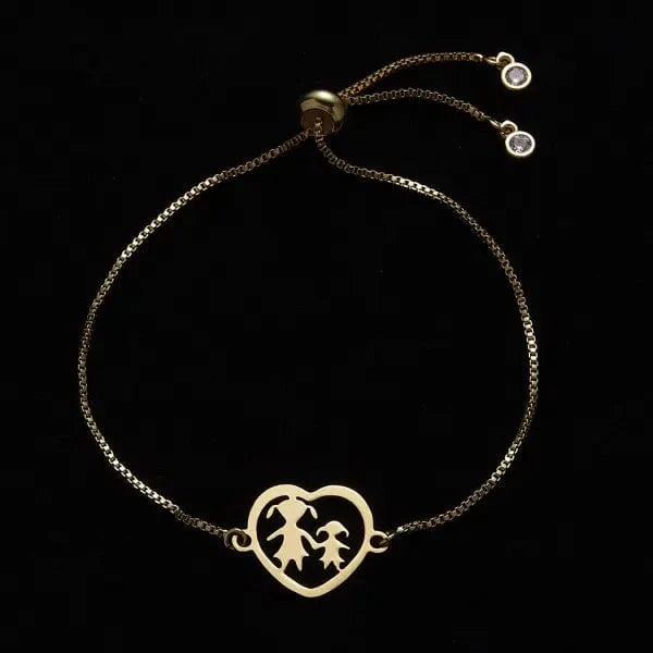 22cm / BR18Y0194 Fashion Charm Gold Stainless Steel Hollow Heart Butterfly Flower Music Note Women Bracelet