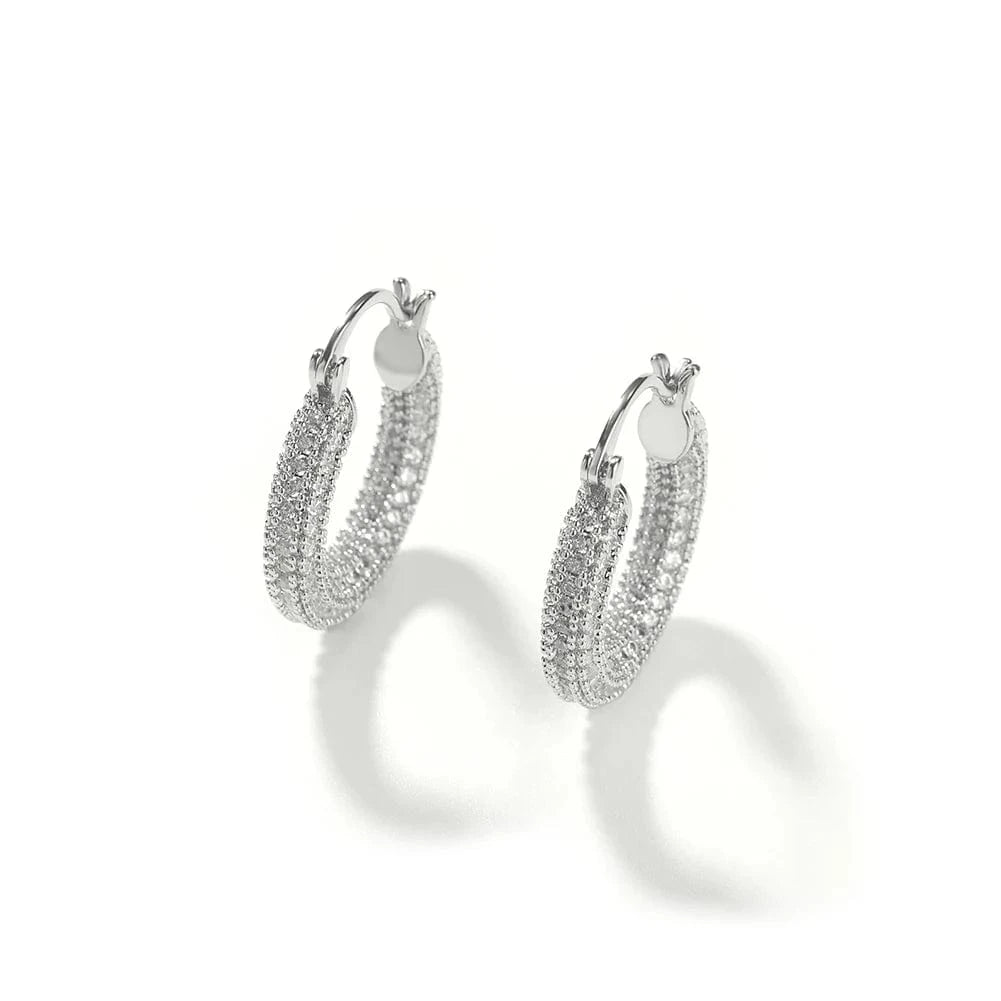 22m Zircon Hoop Earrings Full Of CZ Iced Out Round Zircon Hip Hop Jewelry Fashion Jewelry Earrings Classical Style