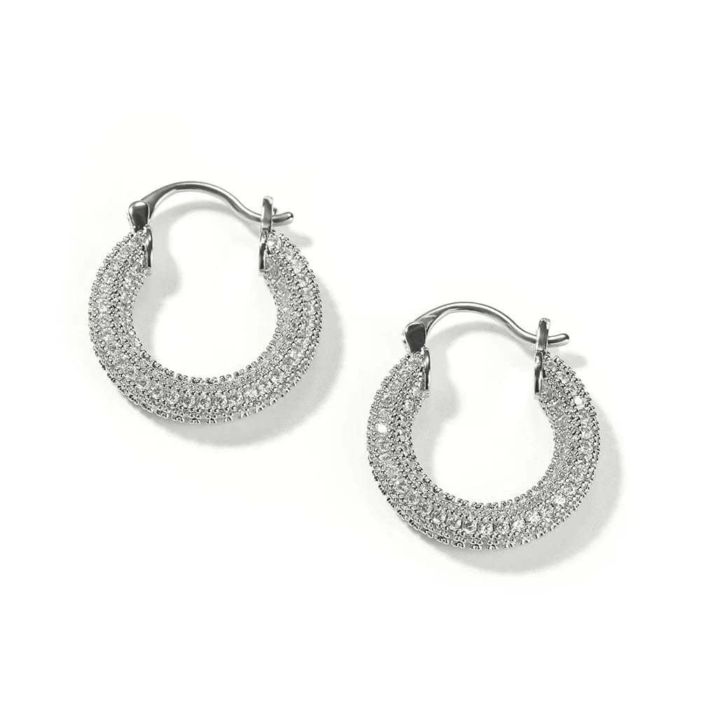 22m Zircon Hoop Earrings Full Of CZ Iced Out Round Zircon Hip Hop Jewelry Fashion Jewelry Earrings Classical Style
