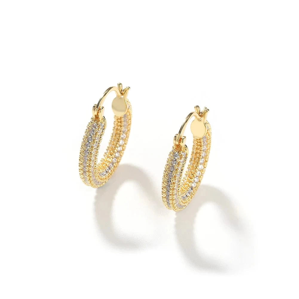 22m Zircon Hoop Earrings Full Of CZ Iced Out Round Zircon Hip Hop Jewelry Fashion Jewelry Earrings Classical Style