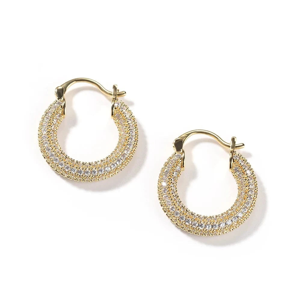 22m Zircon Hoop Earrings Full Of CZ Iced Out Round Zircon Hip Hop Jewelry Fashion Jewelry Earrings Classical Style