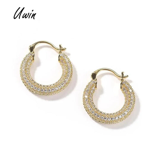 22m Zircon Hoop Earrings Full Of CZ Iced Out Round Zircon Hip Hop Jewelry Fashion Jewelry Earrings Classical Style