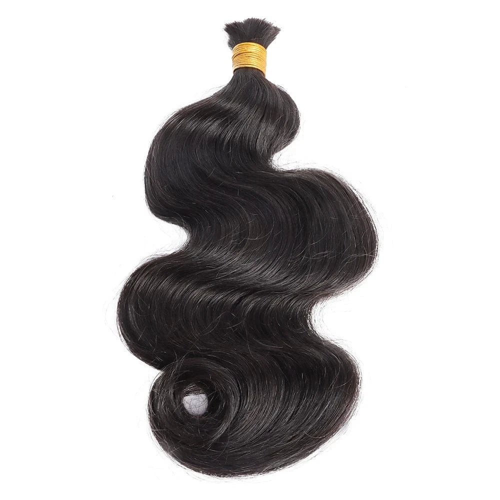 24 Inches / #1B Body Wave Ready to Ship Brazilian Virgin Human Hair Bulk Wet and Wavy Wholesale Factory Price for Braiding Hair