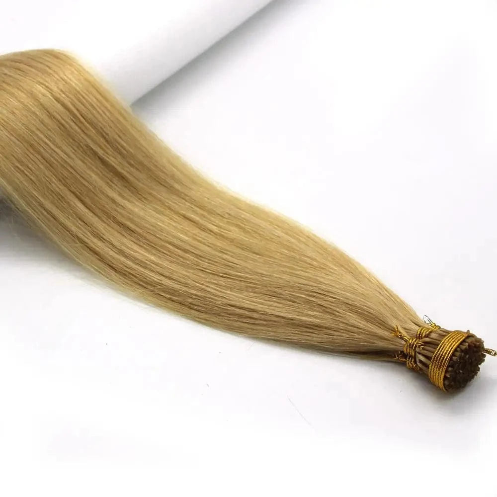 24 Inches / 24# Blonde Pre Bonded Keratin Stick I Tip Remy Human Hair Extensions 16-24" Straight 100s i tip hair extensions human hair