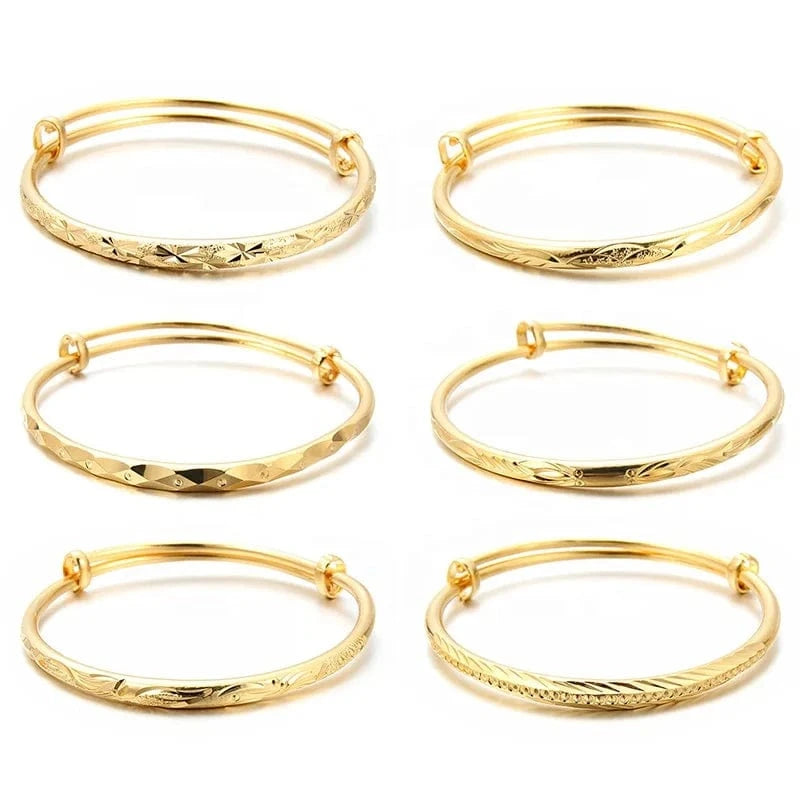 24k Gold Color Ethiopian Jewelry Bangles For Women Dubai Ramadan Adjustable Bangles&Bracelet African Weeding jewelry Gift