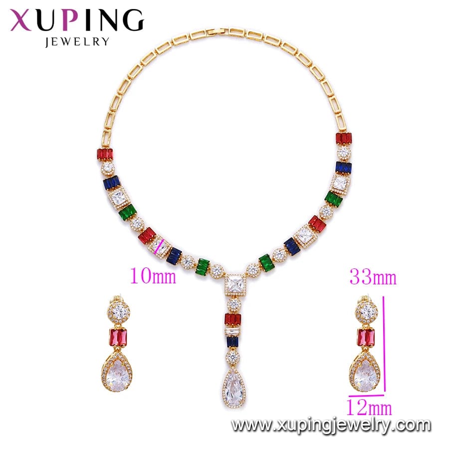 24k gold Set-57 xuping cubic dubai gold jewelry, 24k gold luxury wedding bridal jewelry set indian jewellery, gold jewellery