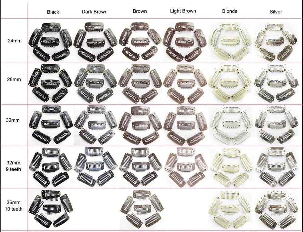 24mm 1000pcs Wig Hair Clips Tool Metal Snap Clips U Shape clips for hair extensions