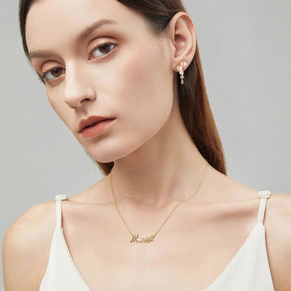 24mm / GPE63-14K RINNTIN GPE63 Luxury Fashion 14k Gold Plated 925 Sterling Silver PFresh water pearl zircon earrings For Women