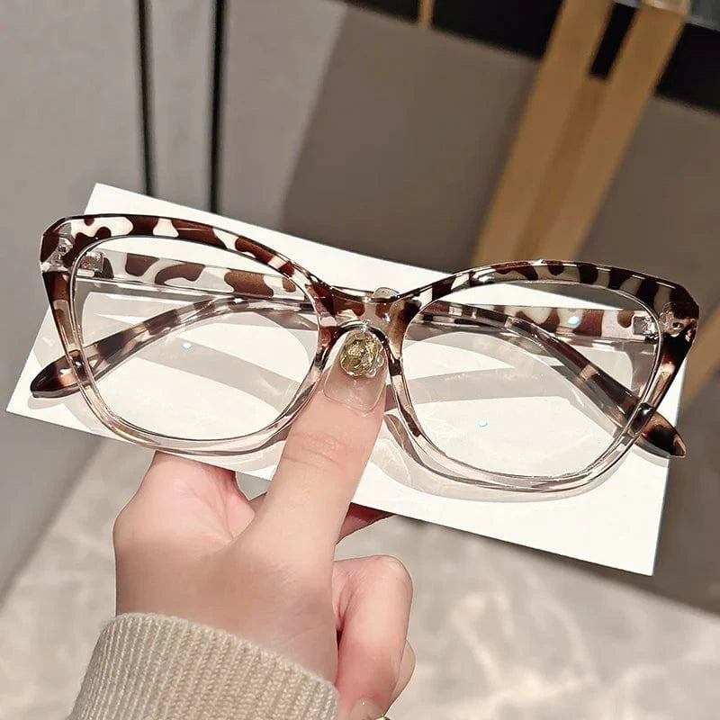 250 / Leopard Elegant Cat Eye Reading Glasses for Women - Chic Color Block Frame Clear Lens Fashionable Computer Screen Presbyopia  1.0 to 4.0