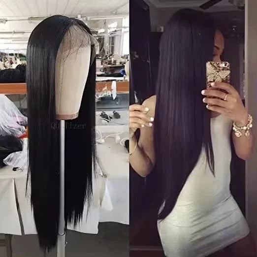 250 silky Straight Lace Front Wigs Human Hair Transparent  HD Lace Frontal Wig 30 inch Glueless Closure Wig