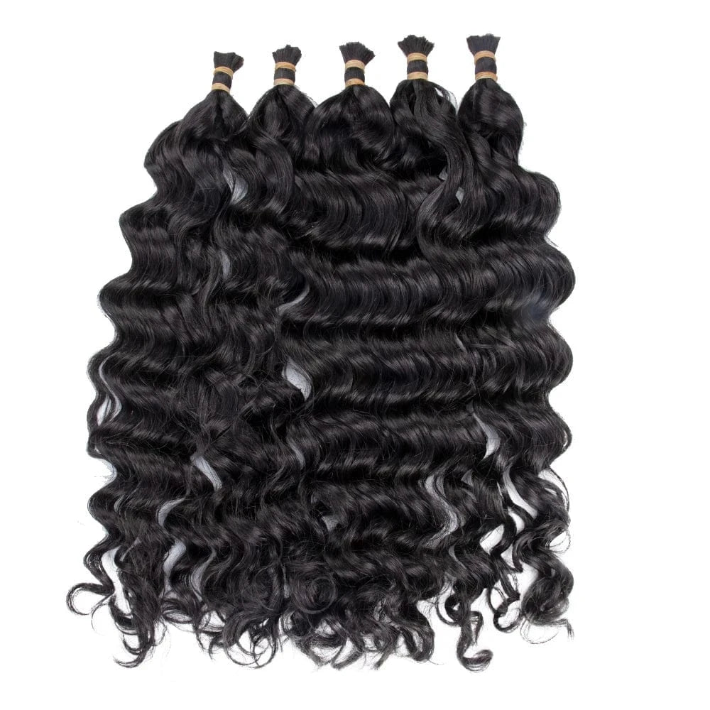 26 Inches / #1B Loose Wave Ready to Ship Brazilian Virgin Human Hair Bulk Wet and Wavy Wholesale Factory Price for Braiding Hair