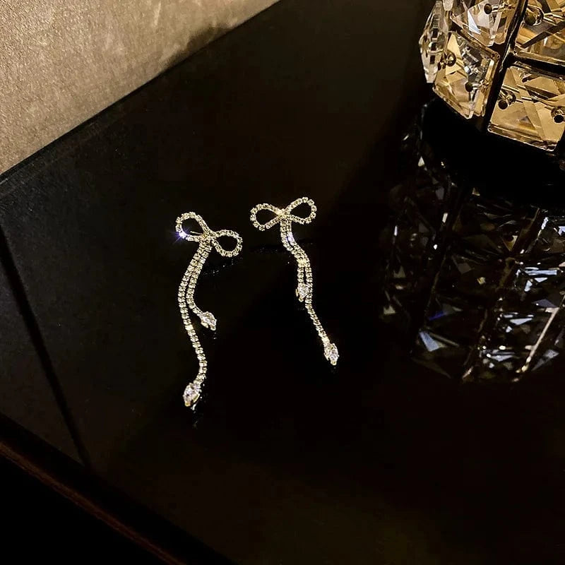 2685 Gold s925 silver needle boom earrings female personality Korean Dongdaemun long tassel earrings retro pearl earrings