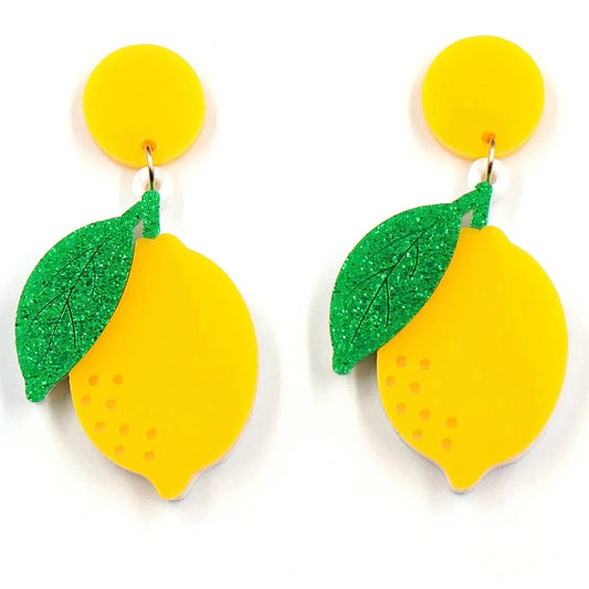 27mmx38mm / blue-one pair ERS645ER1422 New Arrival 2023 Lemon Dangle Earrings Summer Holiday Layered Acrylic Jewelry For Women