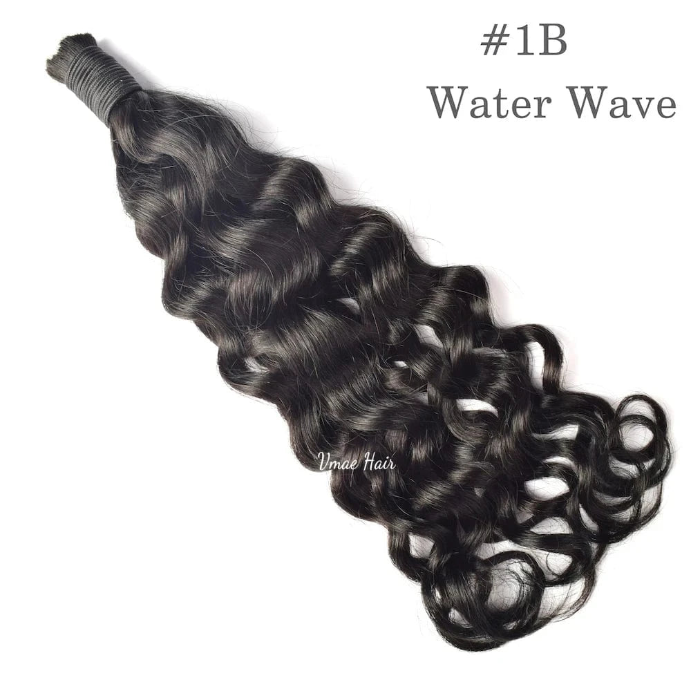 28 Inches / #1B deep wave 100g VMAE Brazilian Wholesale Hair Vendor Unprocessed Human Braiding Hair Bulk No Weft Virgin Deep Wave Bulk Braiding Human Hair
