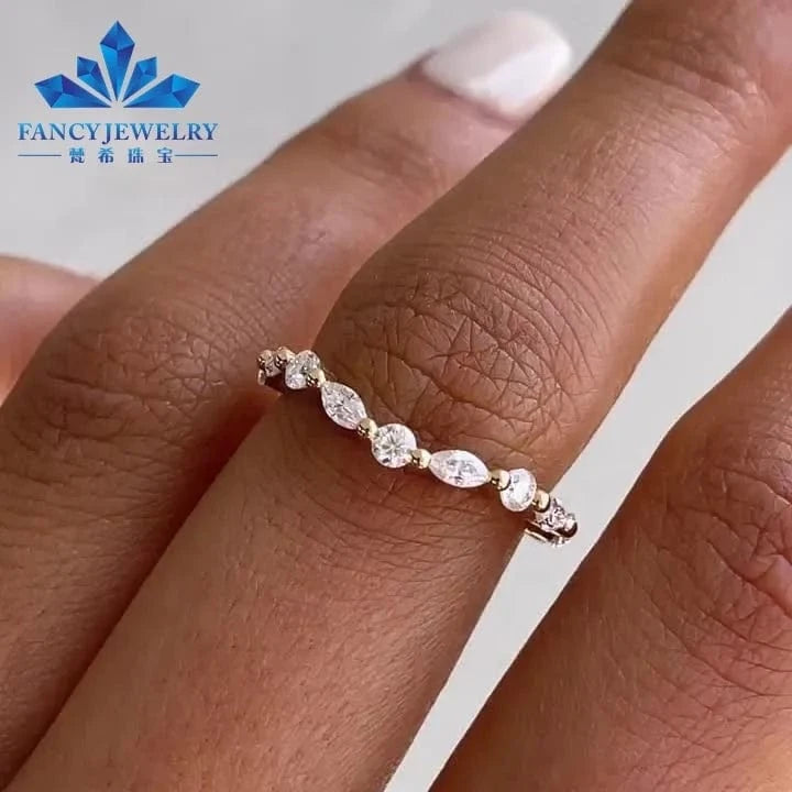 2CT Oval Shape Wedding Ring Moissanite Eternity Band Moissanite Bridal Ring Set Gold New for Man and Women Fancy Jewelry