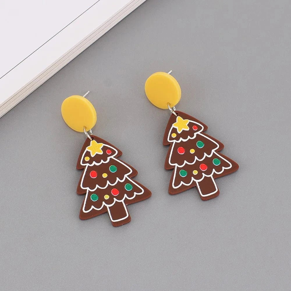 3.5*4.4cm / 2 Christmas jewelry charms New Fashion Dangling Earrings Arete Navidad Jewelry for Gift