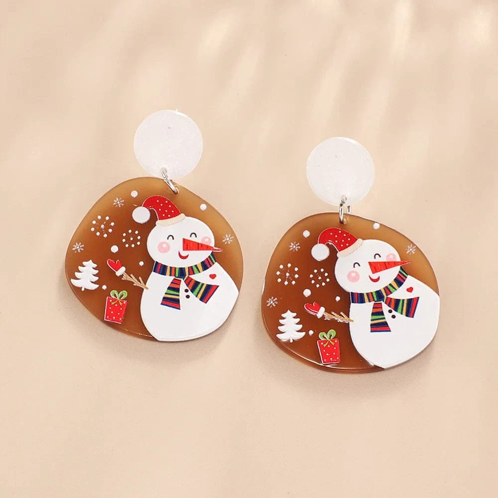 3.5*4.4cm / 4 Christmas jewelry charms New Fashion Dangling Earrings Arete Navidad Jewelry for Gift