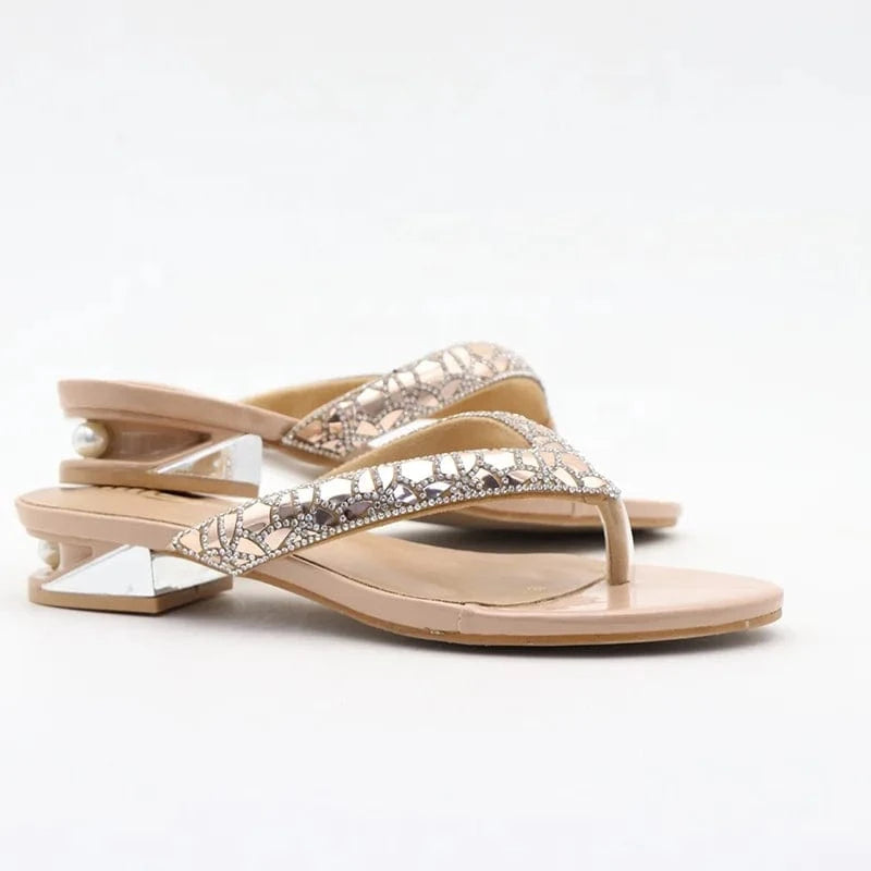 3.5cm low high heels casual shoes flip-flops slippers pu rubber flat heels for ladies heeled sandals for women and ladies