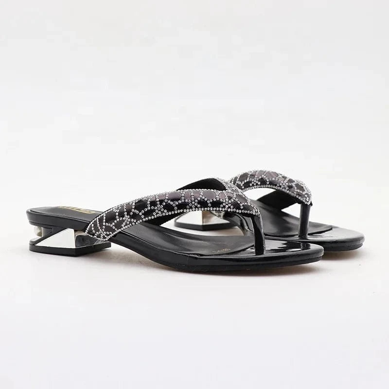 3.5cm low high heels casual shoes flip-flops slippers pu rubber flat heels for ladies heeled sandals for women and ladies