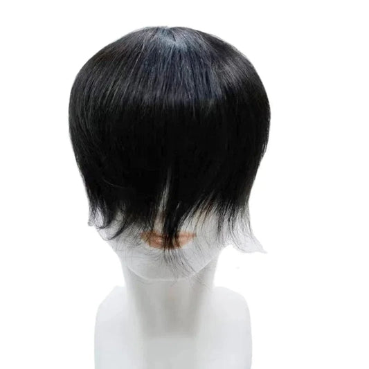 3# Net Men Toupee with Breathable Base Hair Patches Remy Hair Natural Men's Wig