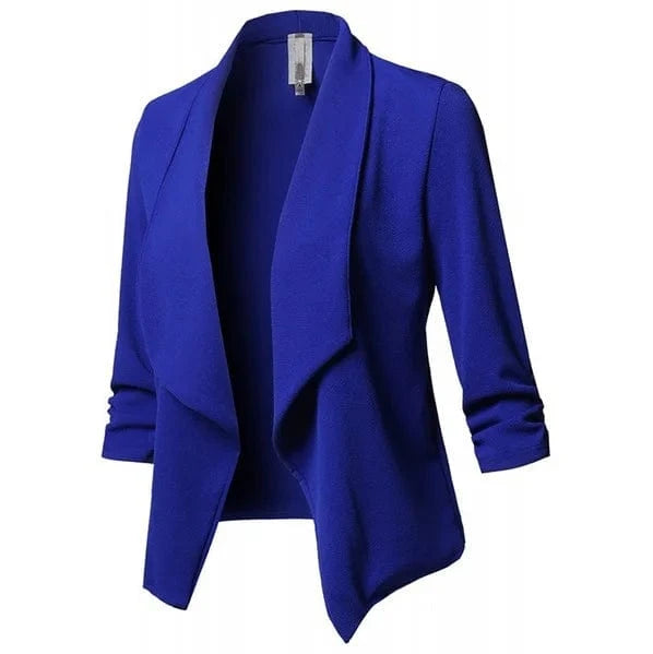 3 XL / Blue Oversized Blazer Women Ladies Mujer White Black Blue Green Pink Purple Veste coat Femme Womens Blazers