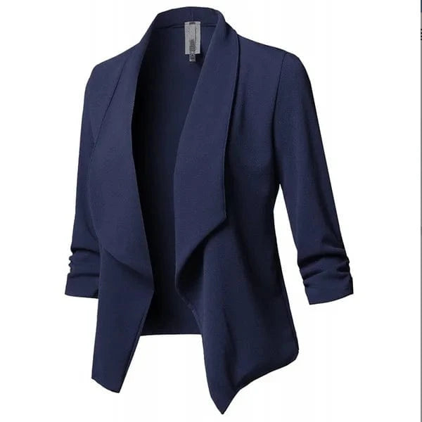 3 XL / NAVY Oversized Blazer Women Ladies Mujer White Black Blue Green Pink Purple Veste coat Femme Womens Blazers