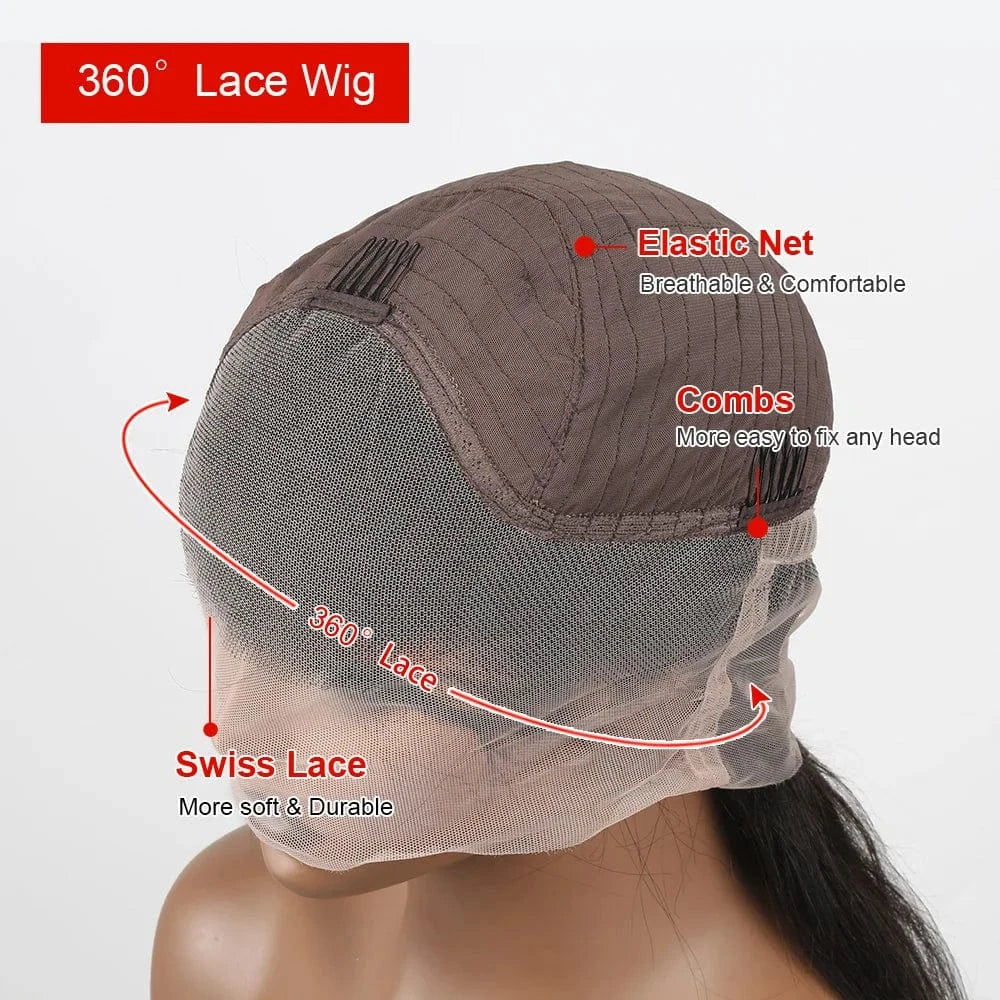 30 40 Inch Deep Wave Frontal Wigs Human Hair For Women 300% Density Curly Human Hair Wigs 360 HD Full Lace Front Water Wave Wigs